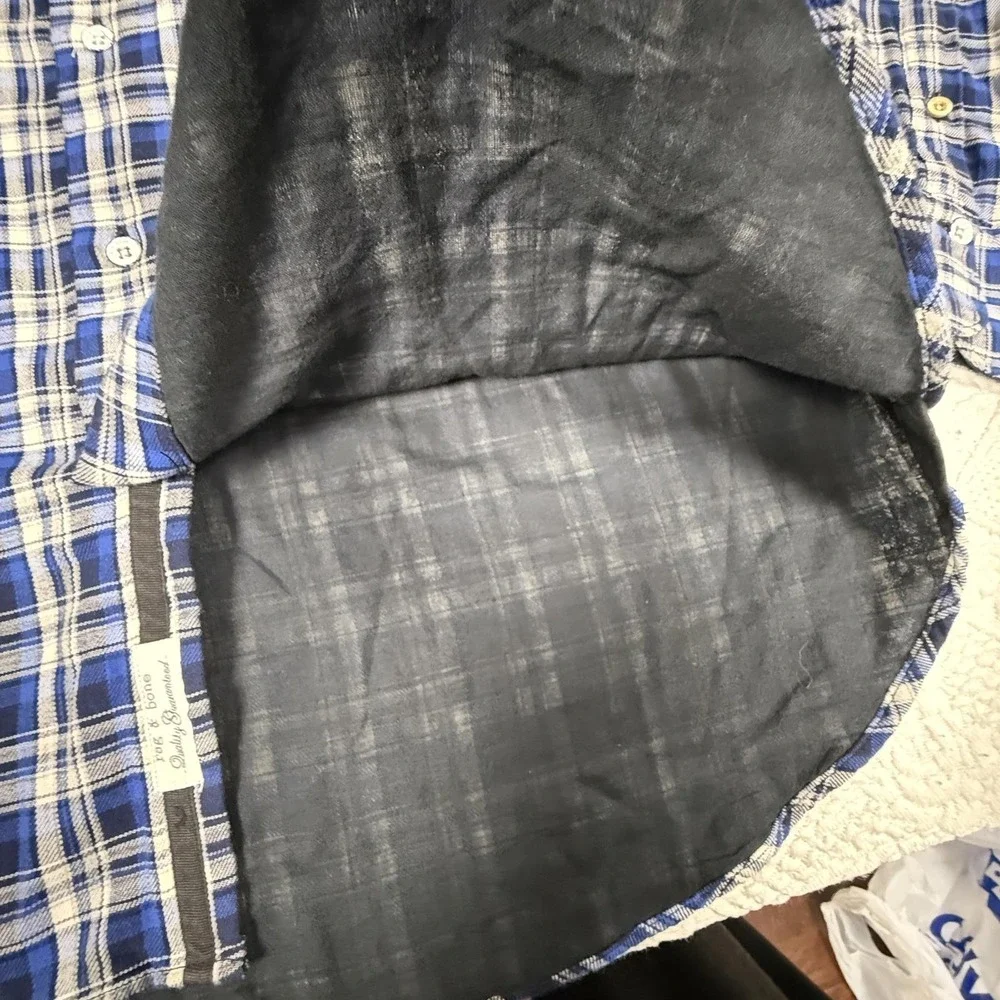 Rag & Bone Men's‎ Classic Fit 100% cotton plaid Flannel Size L